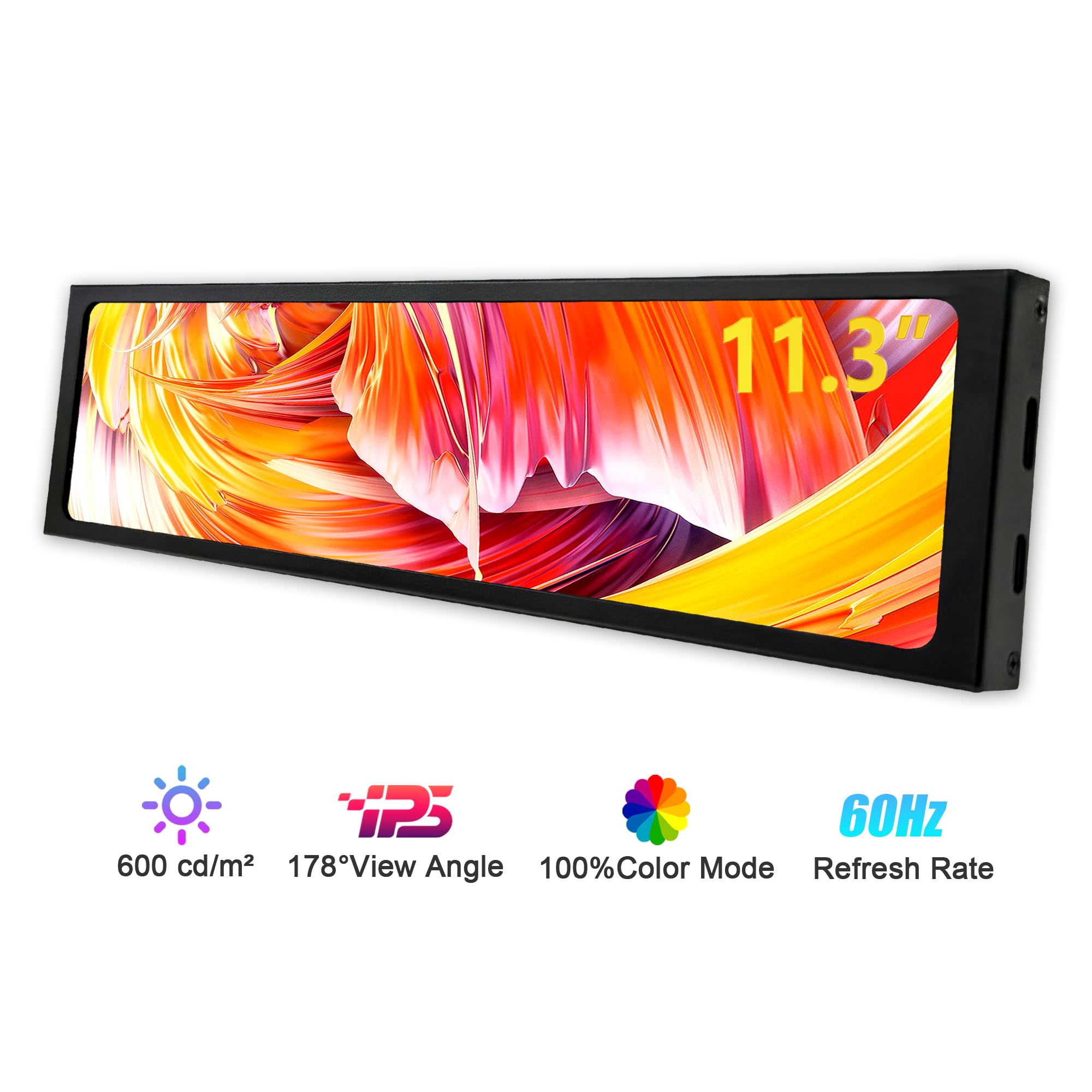 【ちっか】モニター Amazon.co.jp: 11.3 インチ小型モニター HD 1920x440 IPS LCDミニ